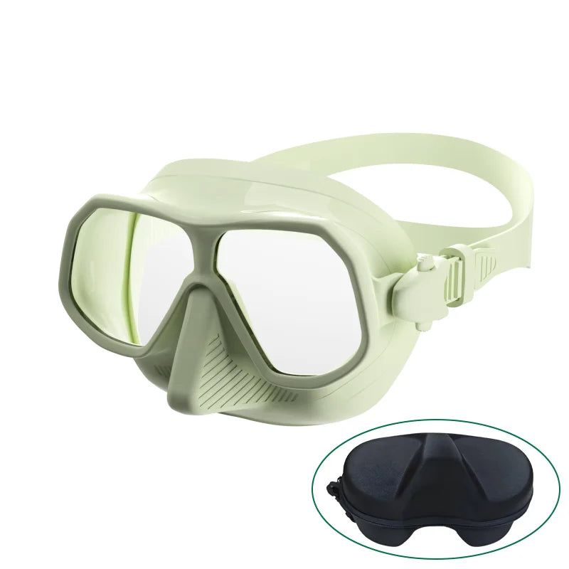 Low Volume Freediving Mask Tempered Glass Diving Mask Waterproof Anti Fog Clear Vision Diving Goggles with Case, product image 2