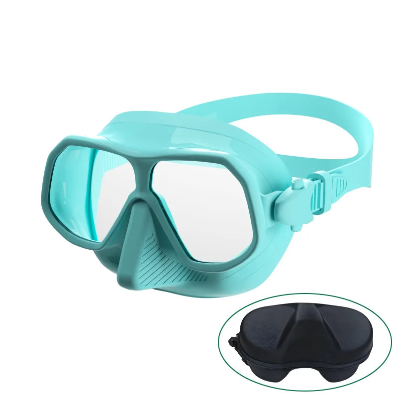 Low Volume Freediving Mask Tempered Glass Diving Mask Waterproof Anti Fog Clear Vision Diving Goggles with Case, product image 4