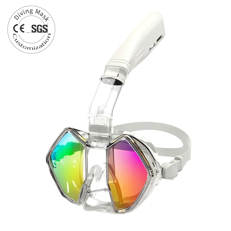 High Cost Effective Half Face Snorkel Mask with Integrated Design Eco Friendly Silicone Material Low Volume Anti-Fog Adjustable, product image 1