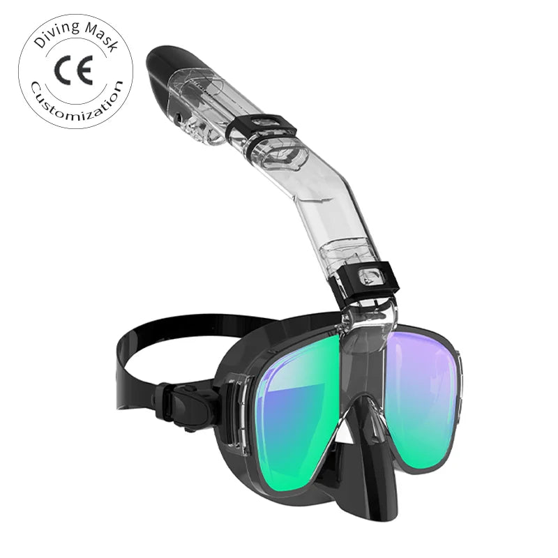 Liquid Silicone Diving Mask with 180 Degree Panoramic View Foldable Design Easy Breath System for Snorkeling & Diving & Swimming, product image 1