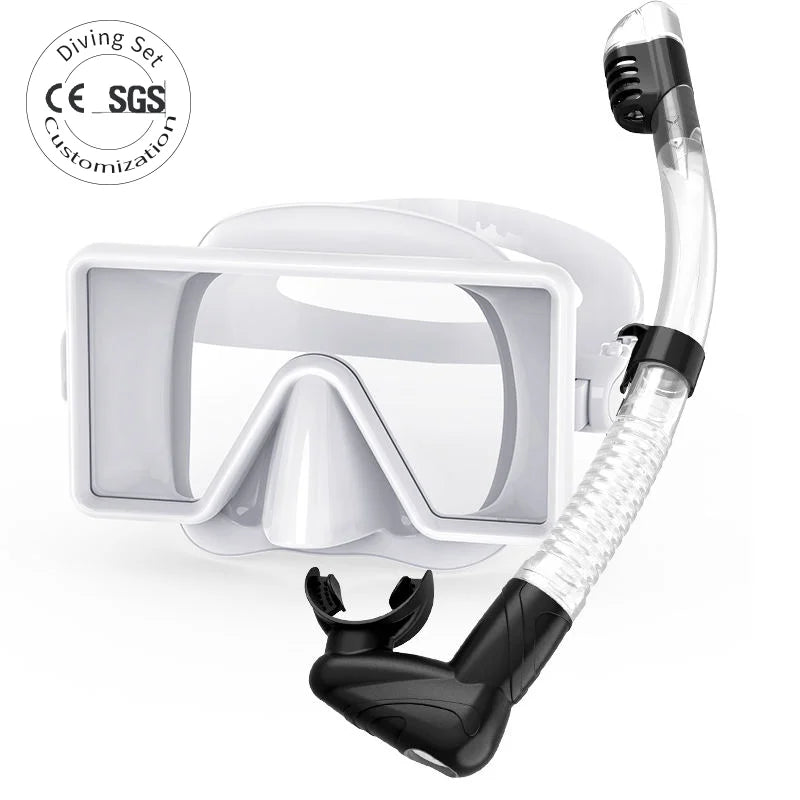 Low Volume Factory-Priced Wide View Tempered Glass Diving Mask and Snorkel with Excellent Visibility, product image 1