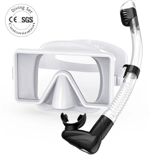 Low Volume Factory-Priced Wide View Tempered Glass Diving Mask and Snorkel with Excellent Visibility, product image 1