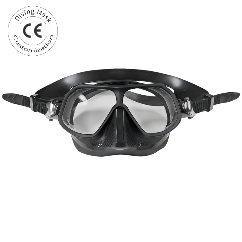 Low Volume Soft Silicone Diving Mask Swimming Sports Freediving Goggles Full Dry Breathing Clear Tempered Glass for Adult, product image 1