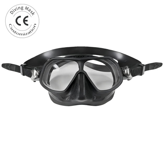 Low Volume Soft Silicone Diving Mask Swimming Sports Freediving Goggles Full Dry Breathing Clear Tempered Glass for Adult, product image 1