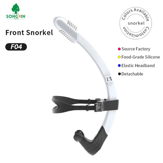 Accepted Food-Grade Silicone Dry Adjustable Small Resistance Large Caliber Front Snorkel 43cm Unisex Swimming Freestyle, product image 1