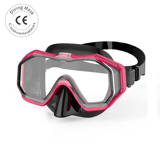 Adjustable Silicone 3 Lenses Scuba Diving Mask with Panoramic Wide View Custom Logo for Adult & Kids, product image 1