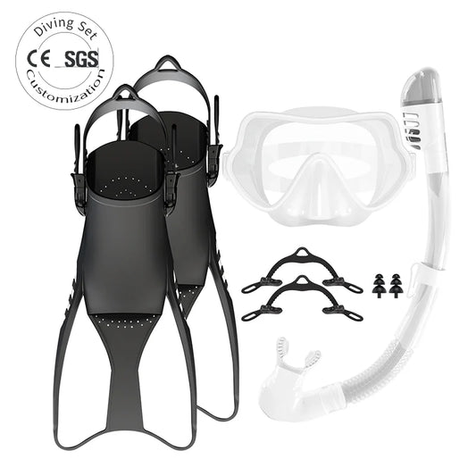 Diving Mask Diving Equipment Snorkel and Mask Set with Fins for Adult, product image 1
