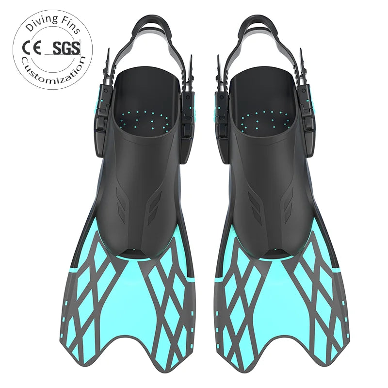 Men's Silicone Diving Fins High Quality Short Blade Snorkeling & Swim Flippers for Training & Freediving, product image 1