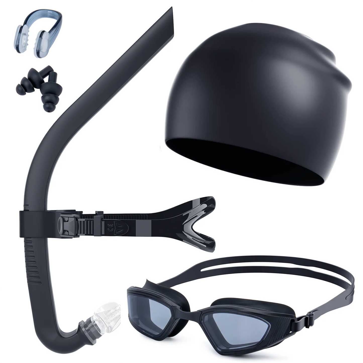 Swimming Training Set with Front Mount Snorkel, Swim Cap & Anti-Fog Goggles for Swimming Training & Finswimming, product image 1