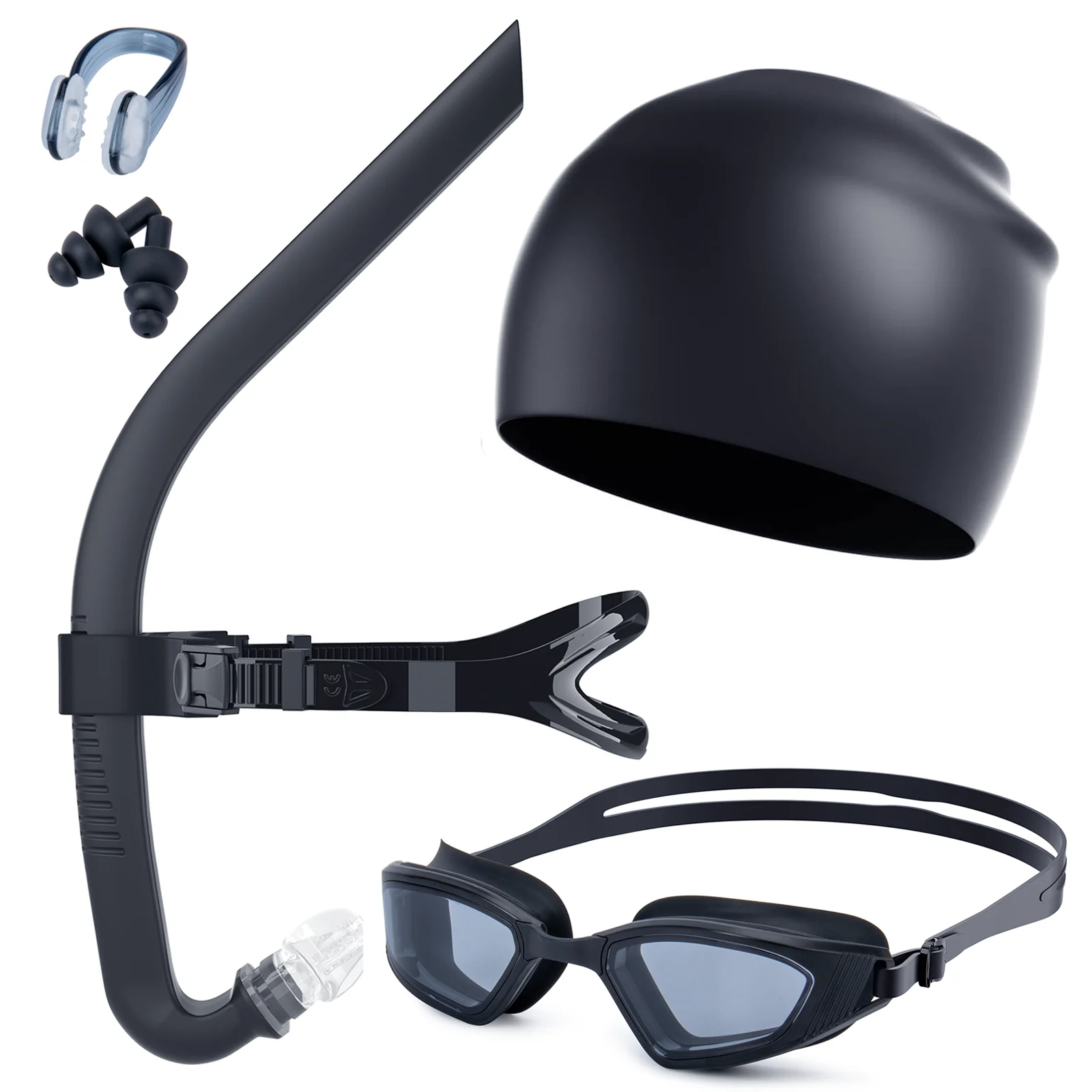 Swimming Training Set with Front Mount Snorkel, Swim Cap & Anti-Fog Goggles for Swimming Training & Finswimming, product image 1