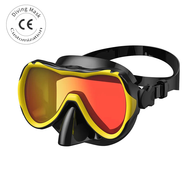 Snorkel Mask Clear Tempered Glass Adult Swimming Sports Freediving Low Volume Anti-Fog Breathing Diving Equipment, product image 1