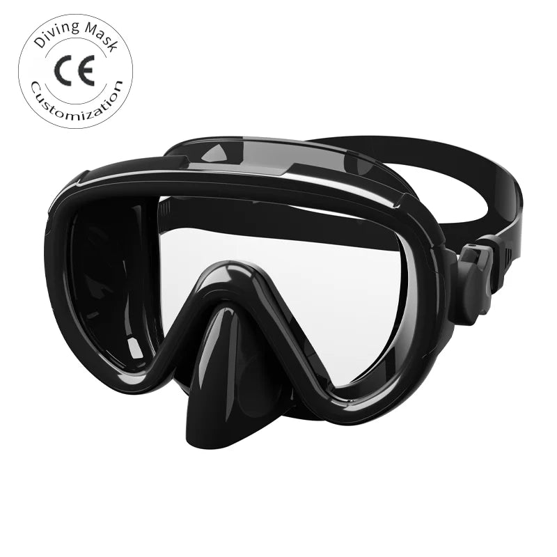 Snorkel Mask Clear Tempered Glass Adult Swimming Sports Freediving Goggles Breathing Diving Equipment, product image 1