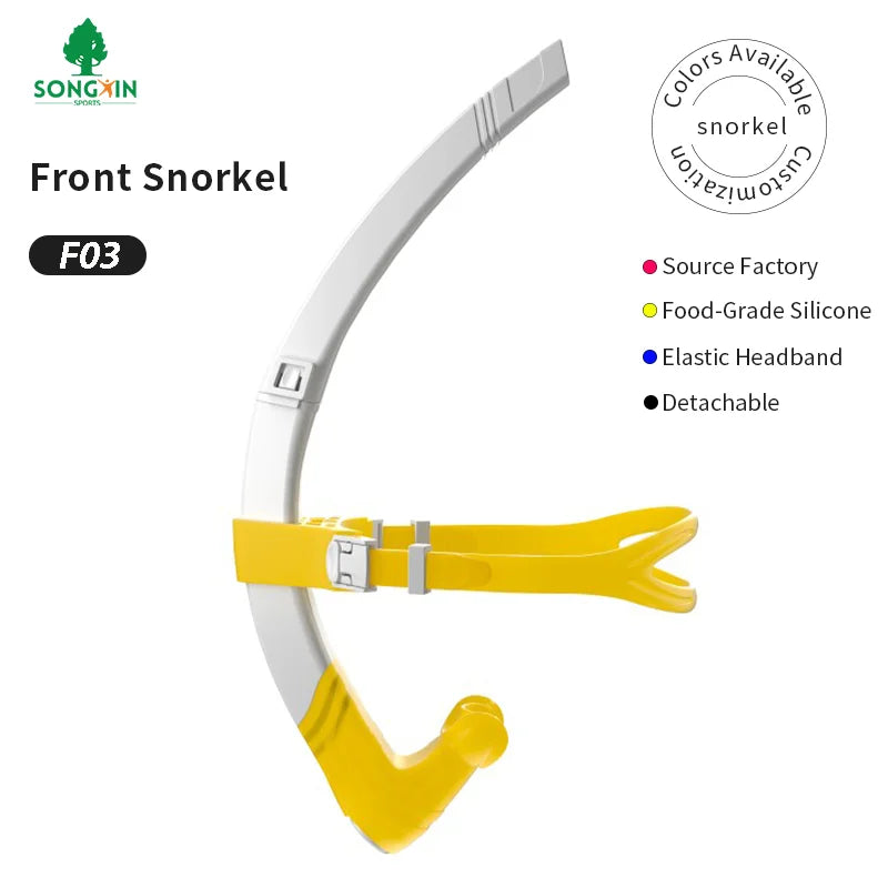 Food-Grade Silicone Elastic Headband Adjustable Small Resistance Front Snorkel Diving Breathing Tube for Swimming, product image 1