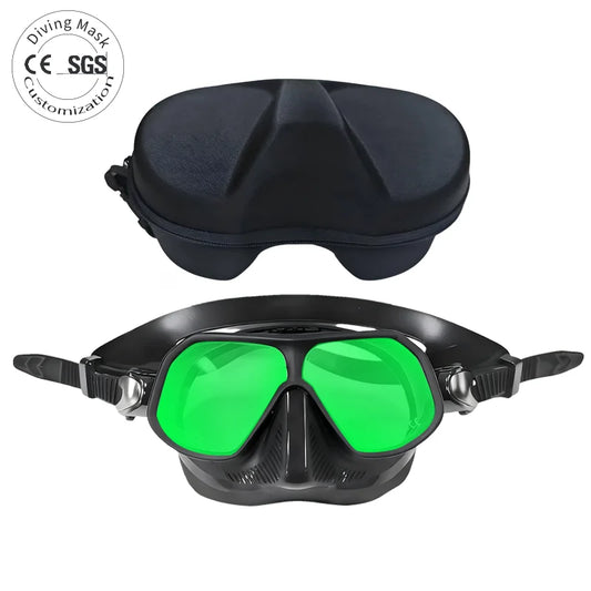 Low Volume Freediving Mask Tempered Glass Diving Mask Waterproof Anti Fog Clear Vision Diving Goggles with Case, product image 1