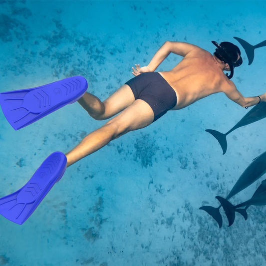 New Custom Adult Kids Silicone Short Fins Training Swim Snorkeling Travel Diving Fins, product image 1